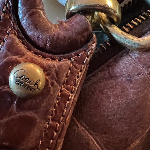 Coach Brown Snakeskin Soft Leatherware Hobo Style Shoulder Handbag L1026-16795 - Picture 4 of 14